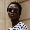 Katie Loxton Women's Sunglasses | Honeymoon Gifts*Sahara Gold and Black Square Sunglasses Gold/ Black