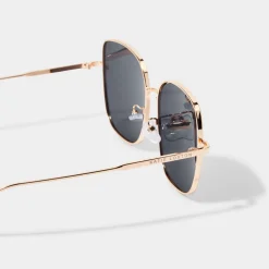 Katie Loxton Women's Sunglasses | Honeymoon Gifts*Sahara Gold and Black Square Sunglasses Gold/ Black