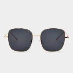 Katie Loxton Women's Sunglasses | Honeymoon Gifts*Sahara Gold and Black Square Sunglasses Gold/ Black