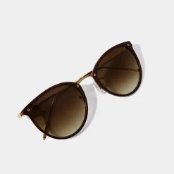 Katie Loxton Women's Sunglasses | Honeymoon Gifts*Santorini Cacao Wide Cat Eye Sunglasses Cacao Brown