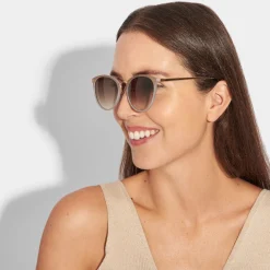 Katie Loxton Women's Sunglasses | Honeymoon Gifts*Santorini Gradient Wide Cat Eye Sunglasses Taupe