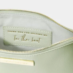 Katie Loxton Sentiment Pouches | Mother Of The Groom Gifts*'Thank You For Helping Me Tie The Knot' Pouch Sage Green