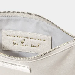 Katie Loxton Sentiment Pouches | Mother Of The Groom Gifts*'Thank You For Helping Me Tie The Knot' Pouch Grey