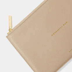 Katie Loxton Sentiment Pouches | Mother Of The Groom Gifts*'Wonderful Mum' Sentiment Pouch Light Taupe