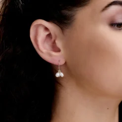 Lace & Favour Pearl Jewellery | Bridesmaid Jewellery*Kelani Freshwater Pearl Cluster Earrings  Ivory/ Silver