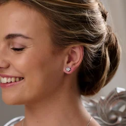Lace & Favour Silver Prom Jewellery | Prom Jewellery Sets*Lanesborough Floral Crystal Stud Earring and Pendant Jewellery Set Silver