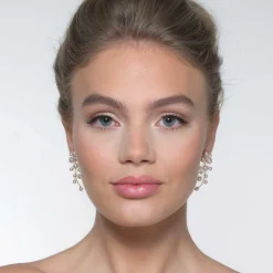 Poirier Pearl Jewellery | Gold Wedding Jewellery*Laurel Blush Pearl Branch Gold Drop Earrings Blush/ Gold