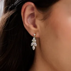 Lace & Favour Gold Prom Jewellery | Prom Earrings*Lila Dainty Cubic Zirconia Drop Earrings Gold