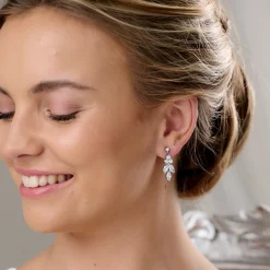 Lace & Favour Bridesmaid Gifts | Bride Gifts*Lila Dainty Cubic Zirconia Drop Earrings Silver