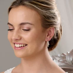 Lace & Favour Gold Prom Jewellery | Prom Earrings*Lila Dainty Cubic Zirconia Drop Earrings Gold