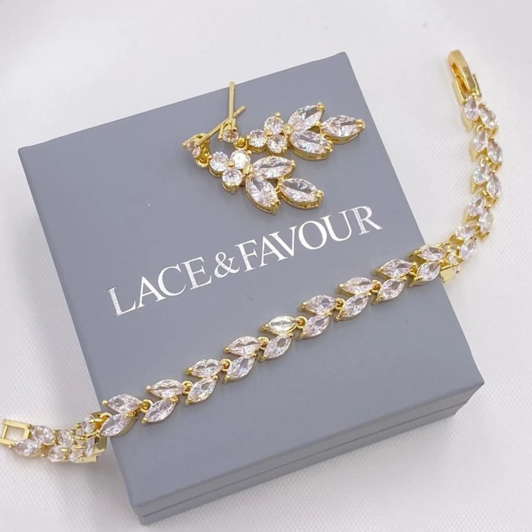 Lace & Favour Gold Prom Jewellery | Prom Earrings*Lila Dainty Cubic Zirconia Drop Earrings Gold