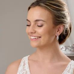Lace & Favour Bridesmaid Gifts | Bride Gifts*Lila Dainty Cubic Zirconia Drop Earrings Silver