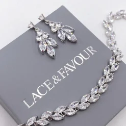 Lace & Favour Bridesmaid Gifts | Bride Gifts*Lila Dainty Cubic Zirconia Drop Earrings Silver