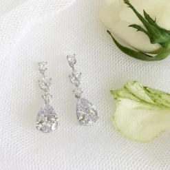 Lace & Favour Silver Prom Jewellery | Prom Earrings*Lilibeth Cubic Zirconia Drop Earrings Silver