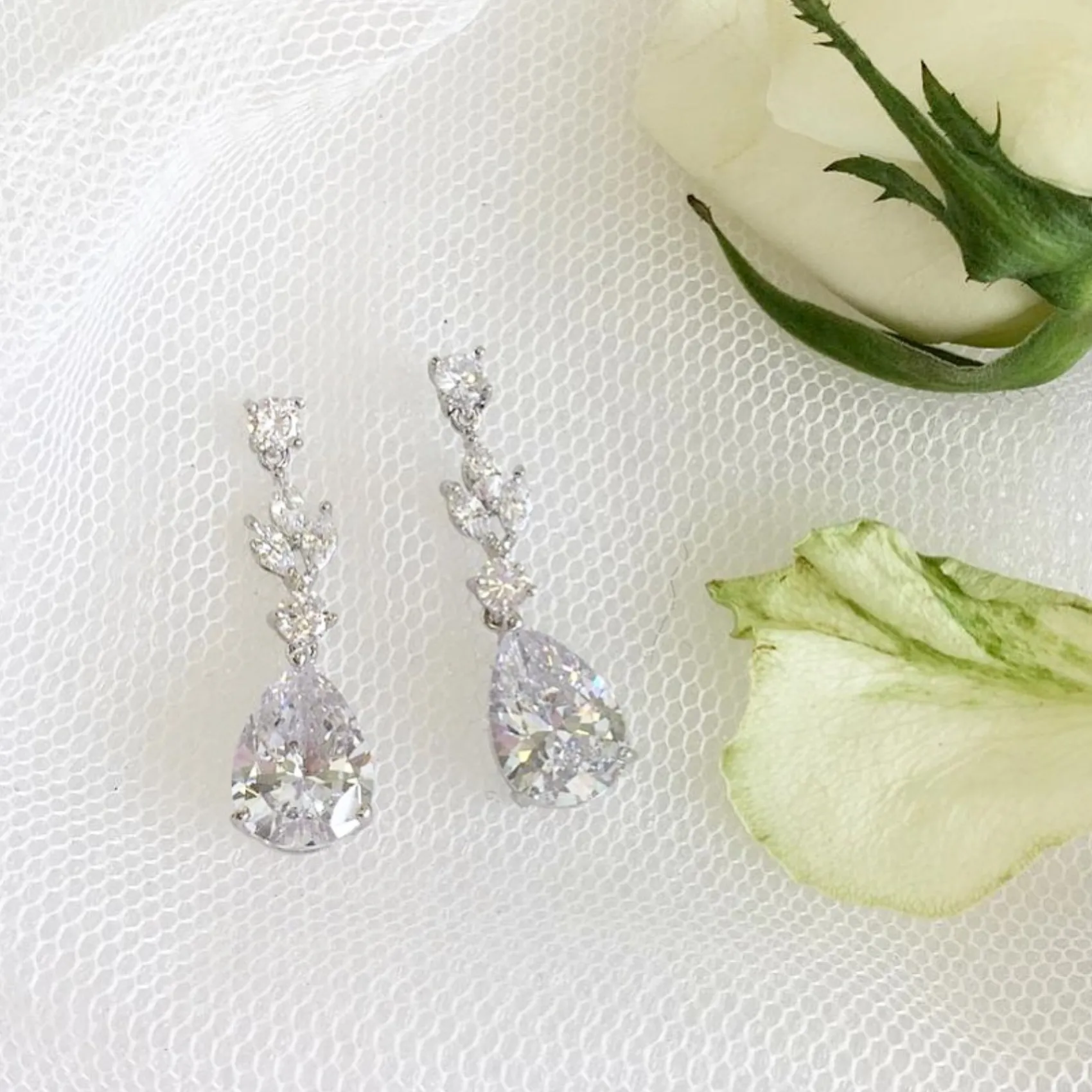 Lace & Favour Silver Prom Jewellery | Prom Earrings*Lilibeth Cubic Zirconia Drop Earrings Silver