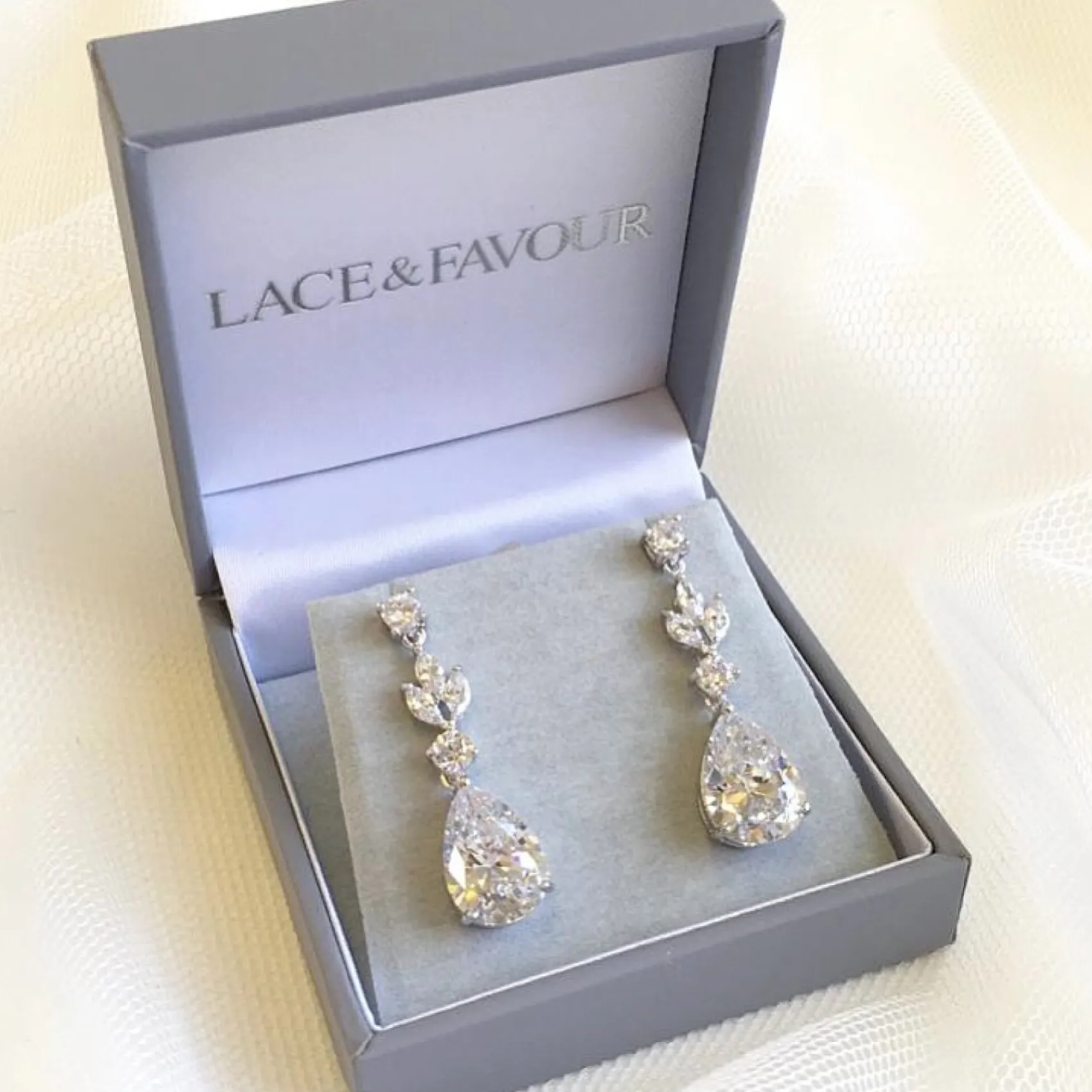 Lace & Favour Silver Prom Jewellery | Prom Earrings*Lilibeth Cubic Zirconia Drop Earrings Silver