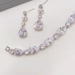 Lace & Favour Silver Prom Jewellery | Prom Earrings*Lilibeth Cubic Zirconia Drop Earrings Silver
