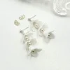 Beads & Beyond Pearl Jewellery | Silver Wedding Jewellery*Lilybelle Ivory Floral Drop Earrings Ivory/ Silver
