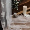 Linzi Jay Single Tier Veils | Chapel Length & Cathedral Veils*Single Tier Chapel Veil with Floral Lace Motifs LA963 Ivory