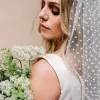 Linzi Jay Single Tier Veils | Chapel Length & Cathedral Veils*Polka Dot Tulle Single Tier Bridal Veil LA603 Ivory