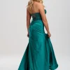 Linzi Jay Linzi Jay Prom Dresses | Teal Prom Dresses*Teal Strapless Beaded Corset Prom Dress with Slit