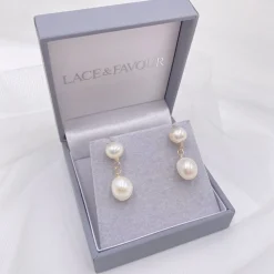 Lace & Favour Bride Gifts | Pearl Jewellery*Luisa Freshwater Pearl Drop Earrings Ivory/ Silver
