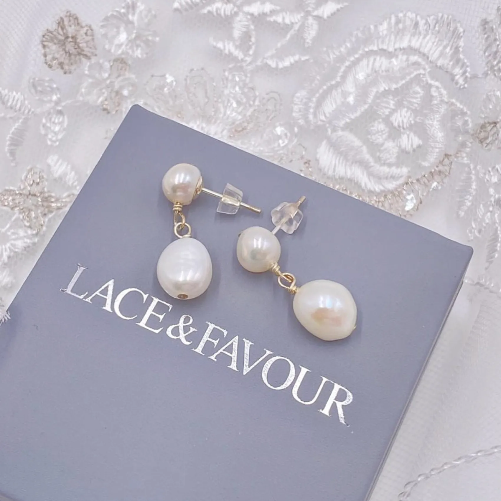Lace & Favour Bride Gifts | Pearl Jewellery*Luisa Freshwater Pearl Drop Earrings Ivory/ Silver