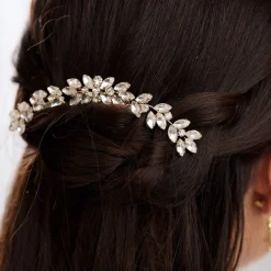 Lace & Favour Prom Hair Clips & Combs | Bridesmaid Gifts*Luna Small Crystal Embellished Wedding Hair Comb Gold