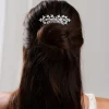 Lace & Favour Prom Hair Clips & Combs | Bride Gifts*Lustre Crystal Spray Wedding Hair Comb Silver