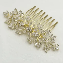 Lace & Favour Prom Hair Clips & Combs | Bride Gifts*Lustre Crystal Spray Wedding Hair Comb Gold