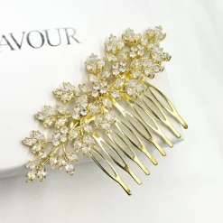 Lace & Favour Prom Hair Clips & Combs | Bride Gifts*Lustre Crystal Spray Wedding Hair Comb Gold