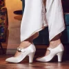 Rainbow Club Wedding Shoes | High Heel*Madeline by | Dyeable Satin Mary Jane Wedding Shoes Ivory