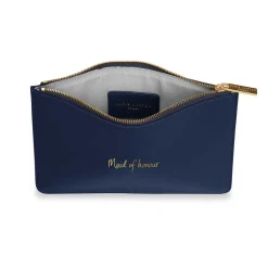Katie Loxton Sentiment Pouches | Bridesmaid Gifts*'Maid of Honour' Perfect Pouch | Navy Blue