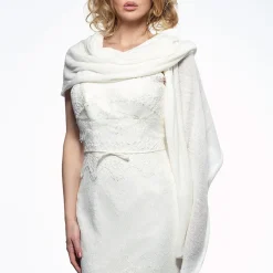 Poirier Knitted Shawls | Wedding Capes & Wraps*Maria Fine Knitted Slim Wedding Stole Ivory