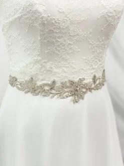 Beads & Beyond Wedding Dress Belts*Marlowe Beaded and Crystal Vine Bridal Belt