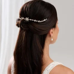 Lace & Favour Prom Hair Clips & Combs | Crystal Hair Accessories*Melody Draped Crystal Wedding Headpiece Gold