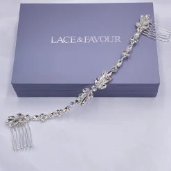 Lace & Favour Prom Hair Clips & Combs | Crystal Hair Accessories*Melody Draped Crystal Wedding Headpiece Silver
