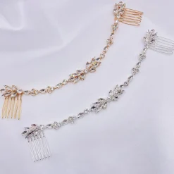 Lace & Favour Prom Hair Clips & Combs | Crystal Hair Accessories*Melody Draped Crystal Wedding Headpiece Silver