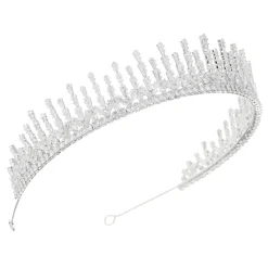 Lace & Favour Crystal Hair Accessories | Silver Hair Accessories*Millennium Cubic Zirconia Crystal Wedding Tiara Silver
