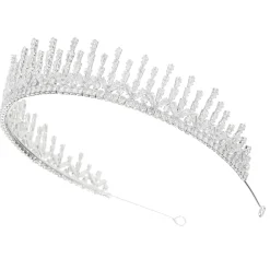 Lace & Favour Crystal Hair Accessories | Silver Hair Accessories*Millennium Cubic Zirconia Crystal Wedding Tiara Silver