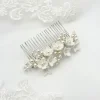 Beads & Beyond Pearl Hair Accessories | Silver Hair Accessories*Mirabelle Ivory Ceramic Flower and Pearl Wedding Hair Comb Ivory/ Silver