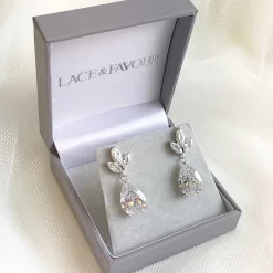 Lace & Favour Silver Prom Jewellery | Prom Earrings*Montpellier Cubic Zirconia Drop Earrings Silver