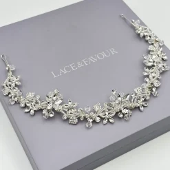 Twilight Designs Prom Headbands & Tiaras | Crystal Hair Accessories*Nadine Floral Crystal and Diamante Hair Vine Silver