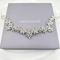 Twilight Designs Prom Headbands & Tiaras | Crystal Hair Accessories*Nadine Floral Crystal and Diamante Hair Vine Silver