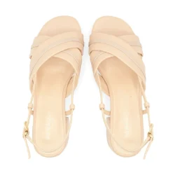 Paradox London Prom Sandals | Low Heel Prom Shoes*Nancy Faux Leather Wide Fit Slingback Block Heel Sandals Nude