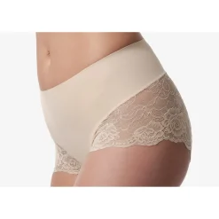 Poirier Honeymoon Gifts | Bride Gifts*Mid Waist Lace Bridal Shorts Nude