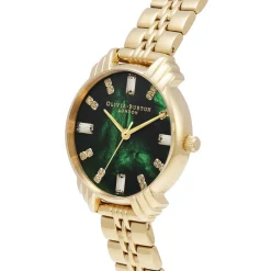 Olivia Burton Women's Watches | Bridal Watches*Art Deco 30mm Emerald and Gold Bracelet Watch