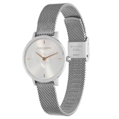 Olivia Burton Women's Watches | Mother Of The Groom Gifts*Bee 28mm Ultra Slim Metallic White and Silver Mesh Watch