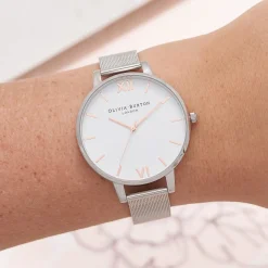 Olivia Burton Women's Watches | Bride Gifts*Classic 38mm White and Silver Mesh Watch