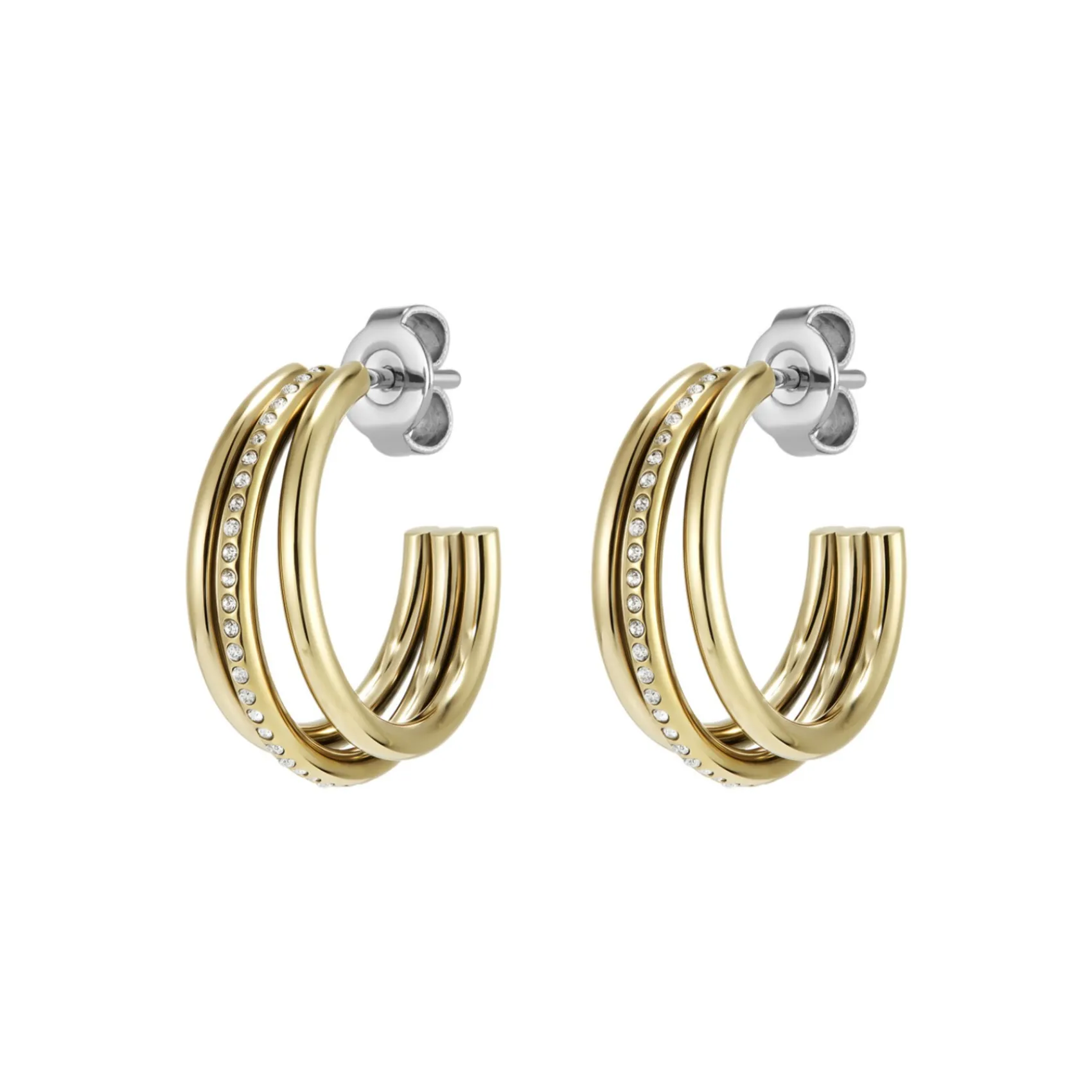 Olivia Burton Women's Jewellery | Honeymoon Gifts*Ever Stacked Claw Gold Plated Hoop Earrings